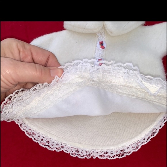 🔵 Fiber Art, Vintage collectible puppet cream wool handmade angel, rare find - Picture 3 of 11